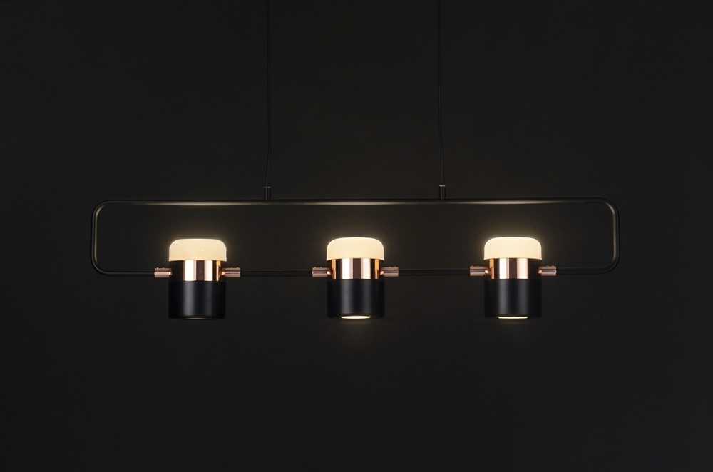 18W LED pakabinamas šviestuvas BLINK 3, juodos/vario sp., 3000K