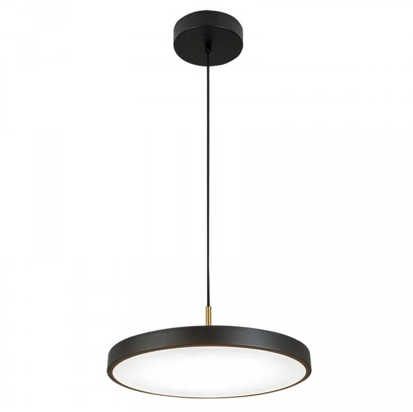 18W LED pakabinamas šviestuvas, juodos/šlifuoto žalvario sp., 3000K, dimeriuojamas, 25145