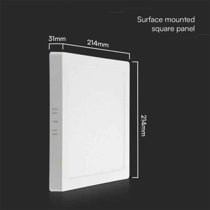 V-tac 18W LED paviršinė panelė, kvadratinė, balta, 3000K, SAMSUNG LED chip