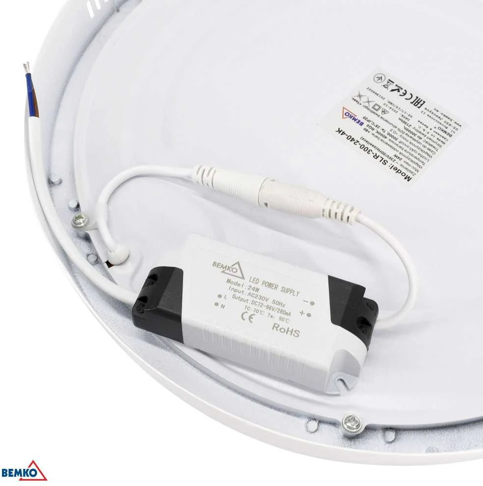 Bemko 18W LED paviršinė panelė TALAR SLR, balta, 4000K