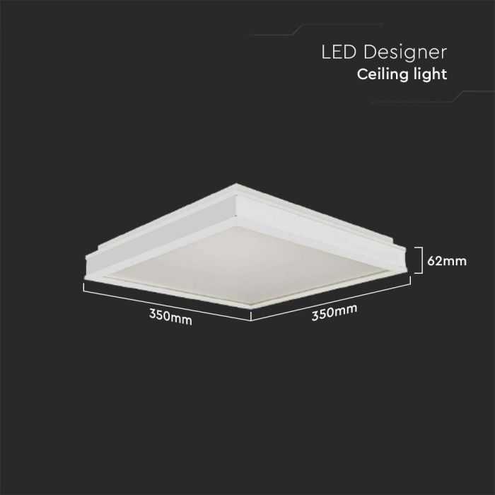 Lubinis šviestuvas 18W LED paviršinis šviestuvas, baltas, 4000K