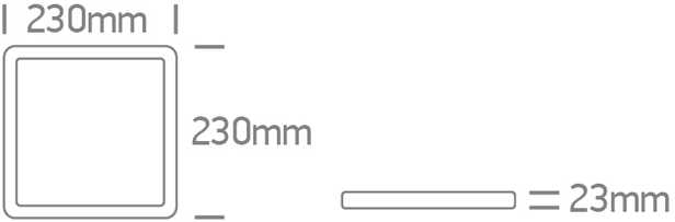 Lubinis šviestuvas 18W LED paviršinis šviestuvas, baltos sp., 2800/3300/4000K, 230x230mm, UGR19, 62020HU/W/V