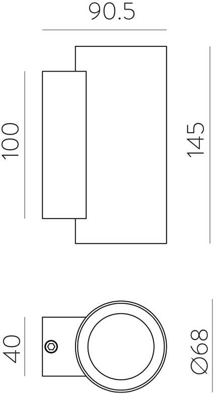 Sieninis šviestuvas 18W LED sieninis fasado šviestuvas NOX, antracito sp., 2700K, IP65, A2092090GR
