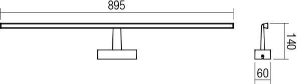 18W LED sieninis šviestuvas NEPTUNE, chromo sp., 4000K, IP44