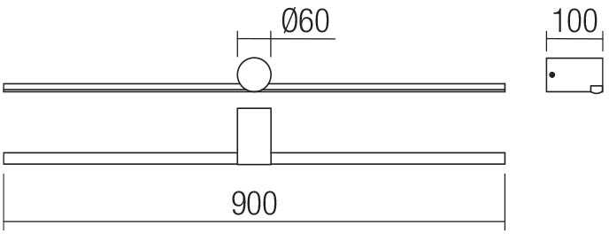 18W LED sieninis šviestuvas ROW, baltas, 4000K, IP44