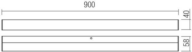 18W LED sieninis šviestuvas TASK, juodas, 3000/4000K, IP44, 90cm, 01-4567