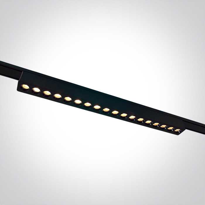 18W LED šviestuvas į magnetines sistemas FLAT, juodas, 3000/4000/5000K, 48V, 24°, 43102FC/B/V