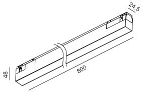 18W LED šviestuvas LINEA 800 į magnetinę sistemą IN_LINE, baltu korpusu, 3000K, 48V, 110°