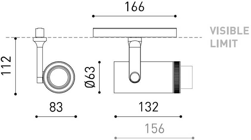 18W šviestuvas į magnetines sistemas PLUS 48V, 12°-51°, juodas, 3000K, DALI, su maitinimo šaltiniu