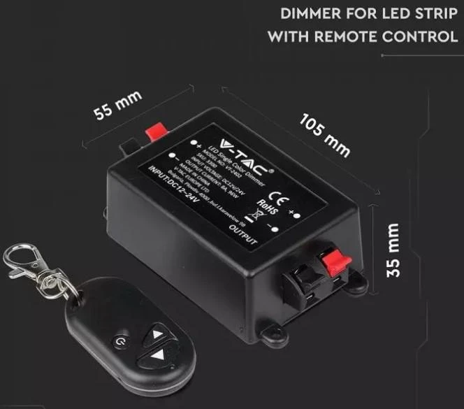 V-tac 192W LED juostų valdiklis, 1CH*8A, 12-24V