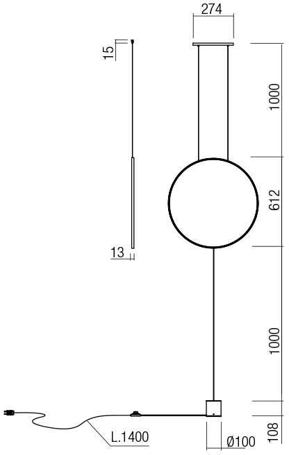 19W LED grindinis/pakabinamas šviestuvas SLICK, matinės aukso sp., 3000K, 01-2196