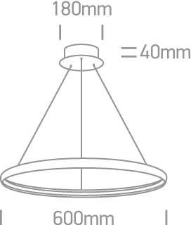 19W LED pakabinamas šviestuvas, chromo sp., 3000K, 63048/C