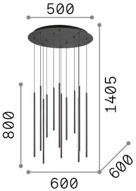 19W LED pakabinamas šviestuvas FILO, žalvario sp., 2700K, 341101