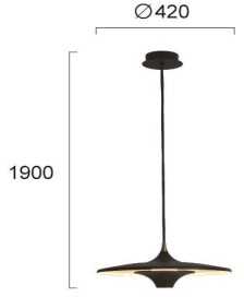 19W LED pakabinamas šviestuvas RENE, juodas, 3000K, 4319501