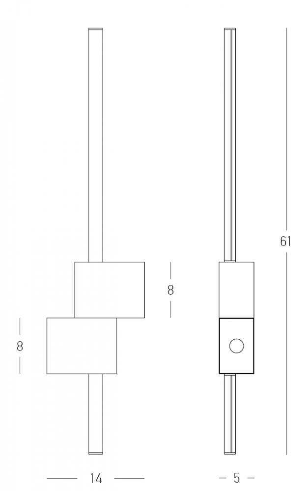 19W LED sieninis šviestuvas, juodas, 3000K, dimeriuojamas, 25147