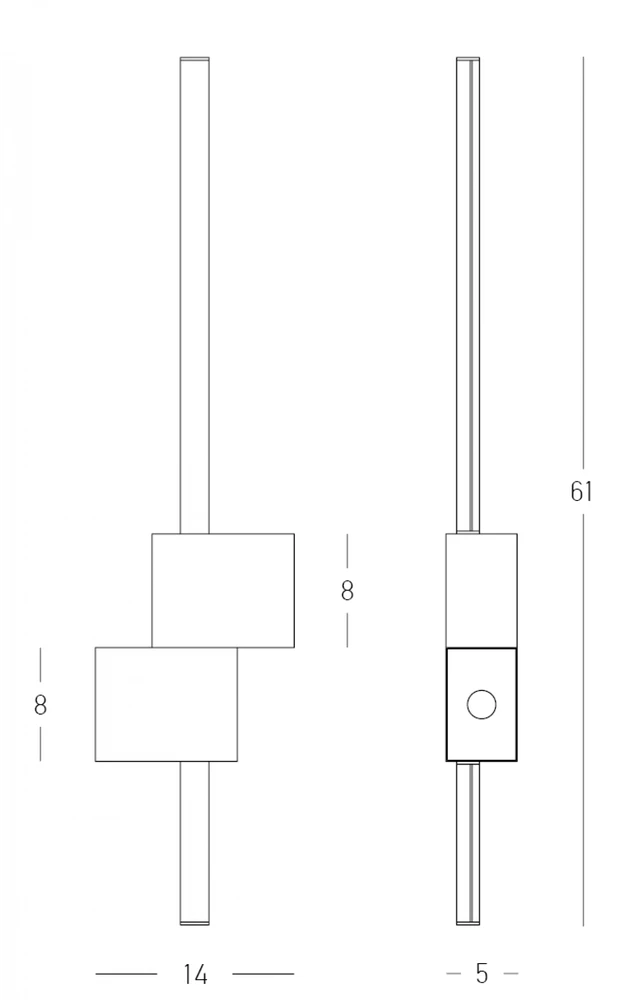 19W LED sieninis šviestuvas, juodas, 3000K, dimeriuojamas, 25147