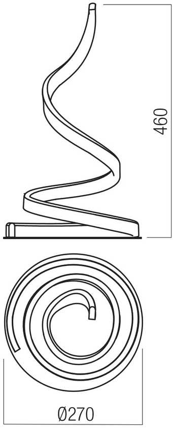 19W LED stalo šviestuvas SCROLL, matinės bronzos sp., 3000/4000/6000K, dimeriuojamas, 01-4279