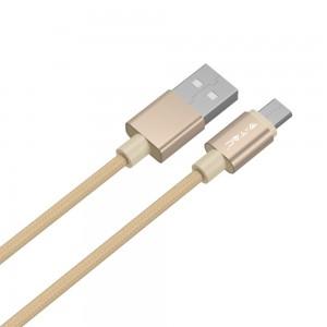 V-tac 1m mikro USB laidas, auksinės spalvos, laido tipas : pintas.