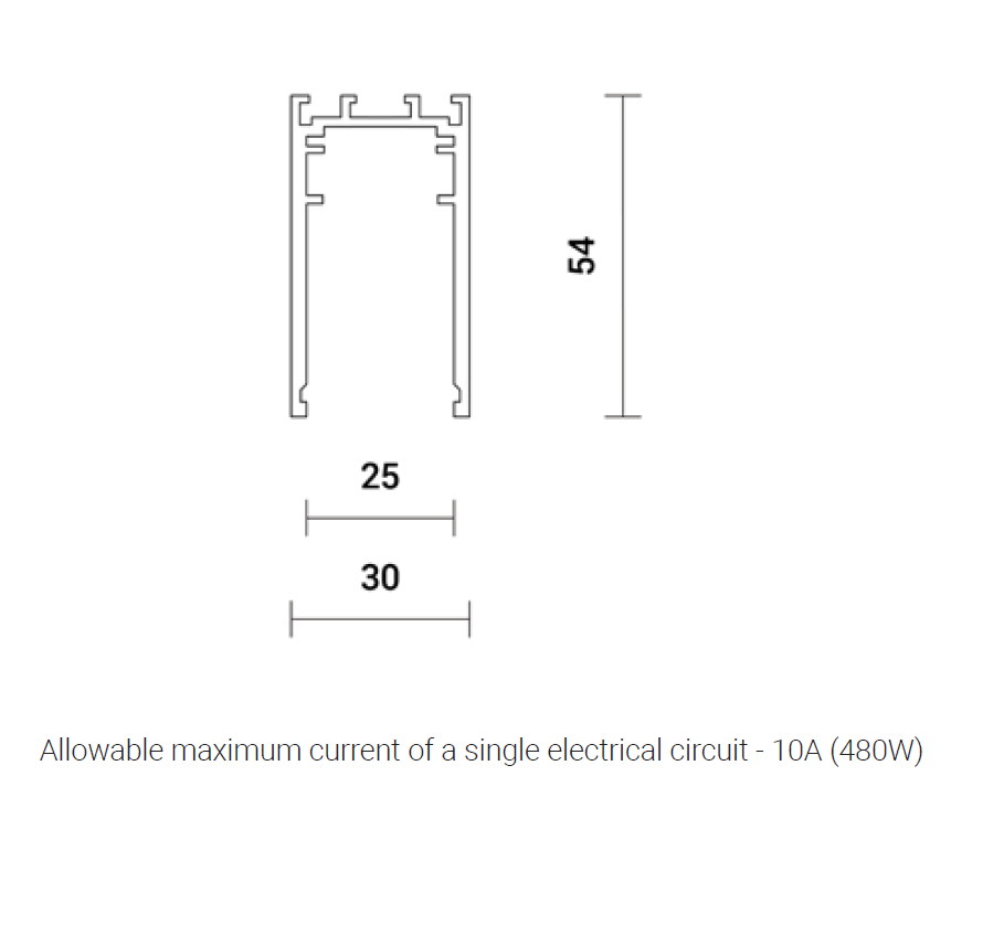 1m paviršinis magnetinės sistemos bėgelis SPECTRA LIGHTING INSIGHT, baltas
