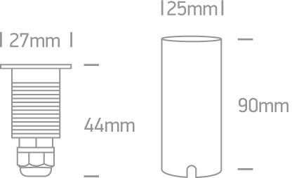 1W/2W LED įleidžiamas į žemę šviestuvas, aliuminio sp., 3000K, 69042M/AL/W