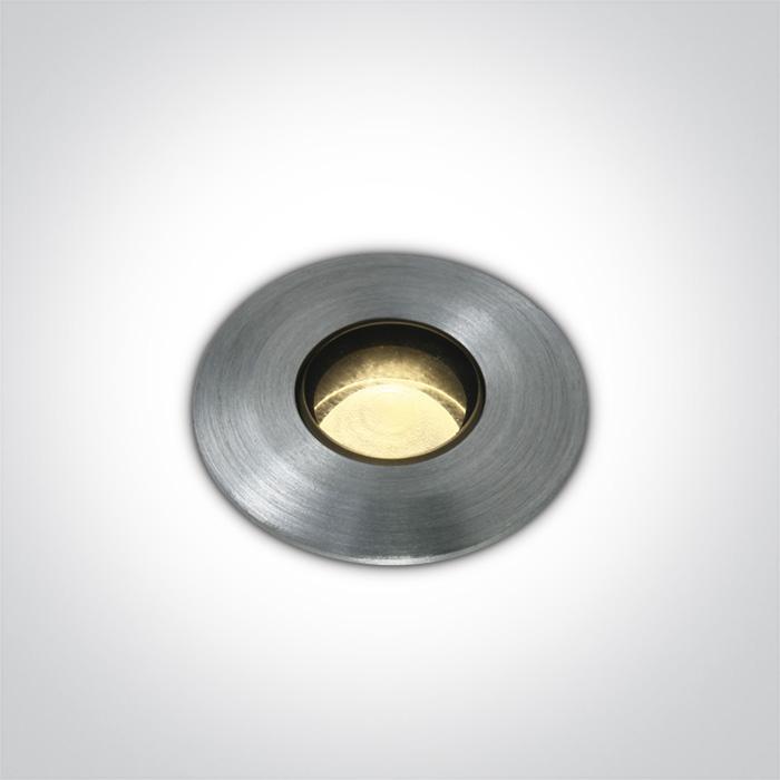1W/2W LED įleidžiamas į žemę šviestuvas, aliuminio sp., 3000K, 69042M/AL/W