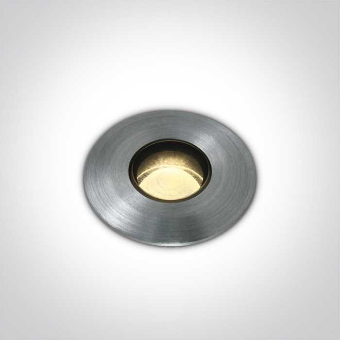1W/2W LED įleidžiamas į žemę šviestuvas, aliuminio sp., 3000K, 69042M/AL/W