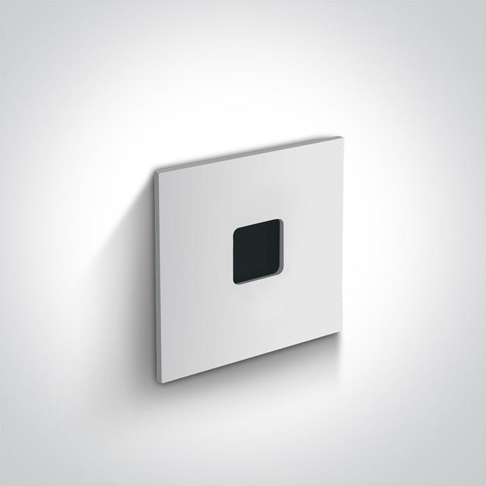 1W LED įleidžiamas sieninis šviestuvas, baltas, 3000K, 68004A/W/W