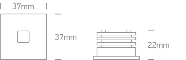 1W LED įleidžiamas sieninis šviestuvas, baltas, 3000K, 68004A/W/W