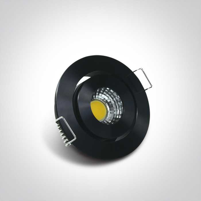 1W/3W LED įleidžiamas pakreipiamas šviestuvas, juodas, 3000K, 11103B/B/W