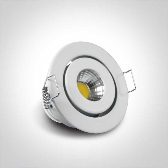 1W/3W LED įleidžiamas pakreipiamas šviestuvas, baltas, 3000K, 11103B/W/W