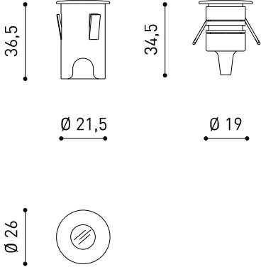 1W įleidžiamas lauko šviestuvas STEP, baltas, 3000K, IP65