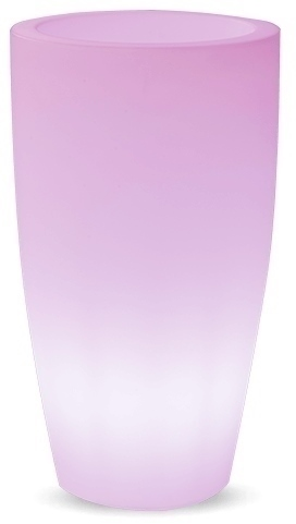 1W LED įkraunamas šviestuvas - gėlių vazonas BAMBU 90 BATTERY, baltas, 6000K/RGB, IP54, su USB jungtimi, dimeriuojamas