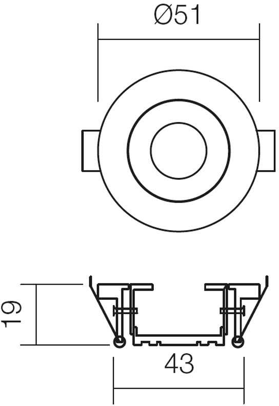 1W LED įleidžiamas pakreipiamas šviestuvas MT 119 LED, baltas, 4000K