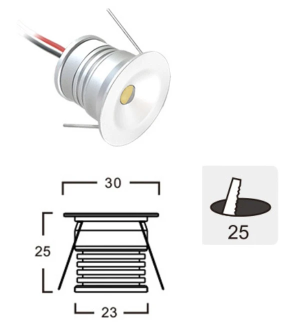 1W LED įleidžiamas šviestuvas ROYAL, baltas, 3000K, 4223200