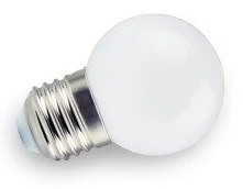 Lemputė E27 230V G45 1W, šiltai balta, plastikinė, LEDOM