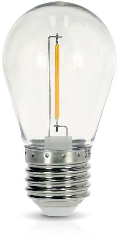 1W LED lemputė ST45, E27, skaidri, 2700K, 220°
