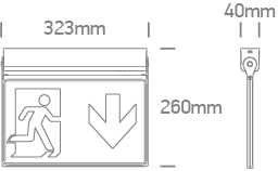 1W LED paviršinis evakuacinis šviestuvas, baltas, 5700K, su 3h avariniu moduliu, 89414/W