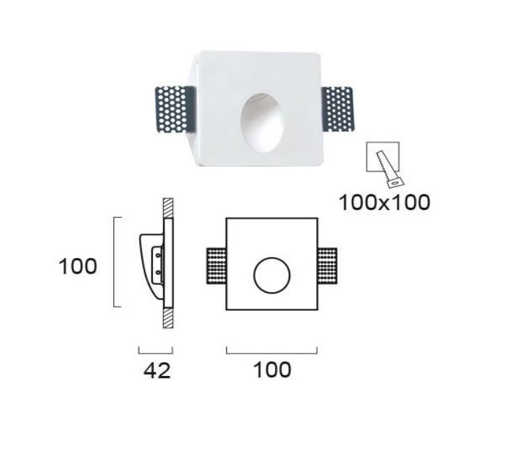 1W LED užglaistomas sieninis šviestuvas CERAMIC, baltas, 3000K, 4097200
