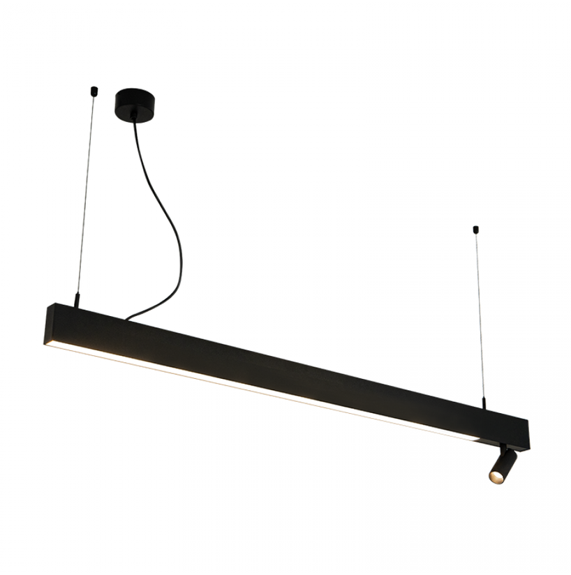 1x7W+32W LED pakabinamas šviestuvas, juodas, 3000K, 23254