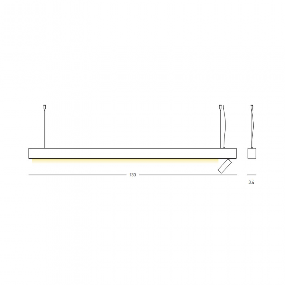 1x7W+32W LED pakabinamas šviestuvas, juodas, 3000K, 23254