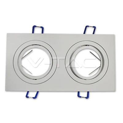 WHITENERGY SKU3607 V-TAC VT-783 2xGU10 FITTING SQUARE Baltas