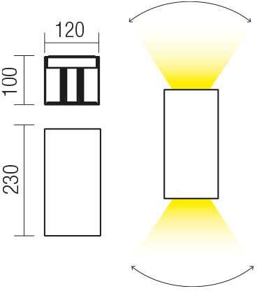 2 x 10W LED sieninis lauko šviestuvas VARY, tamsiai pilkas, 4000K, IP54, 90568