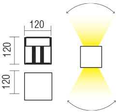 Sieninis šviestuvas 2 x 10W LED sieninis lauko šviestuvas VARY, tamsiai rudas, 4000K, IP54, 90299