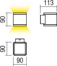 2 x 6W LED sieninis lauko šviestuvas BETA, tamsiai pilkas, 3000K, IP54, 9065