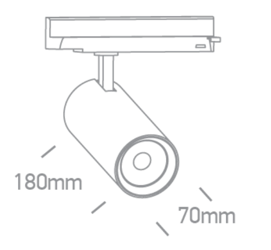 20/25/30W LED akcentinis šviestuvas į 3 fazių bėgelius, juodas, 3000/3500/4000K, 65606CT/B/V