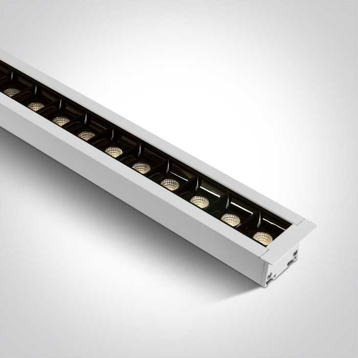 20-40W LED įleidžiamas linijinis šviestuvas, baltas, 3000/4000/5000K, 38145BR/W/V
