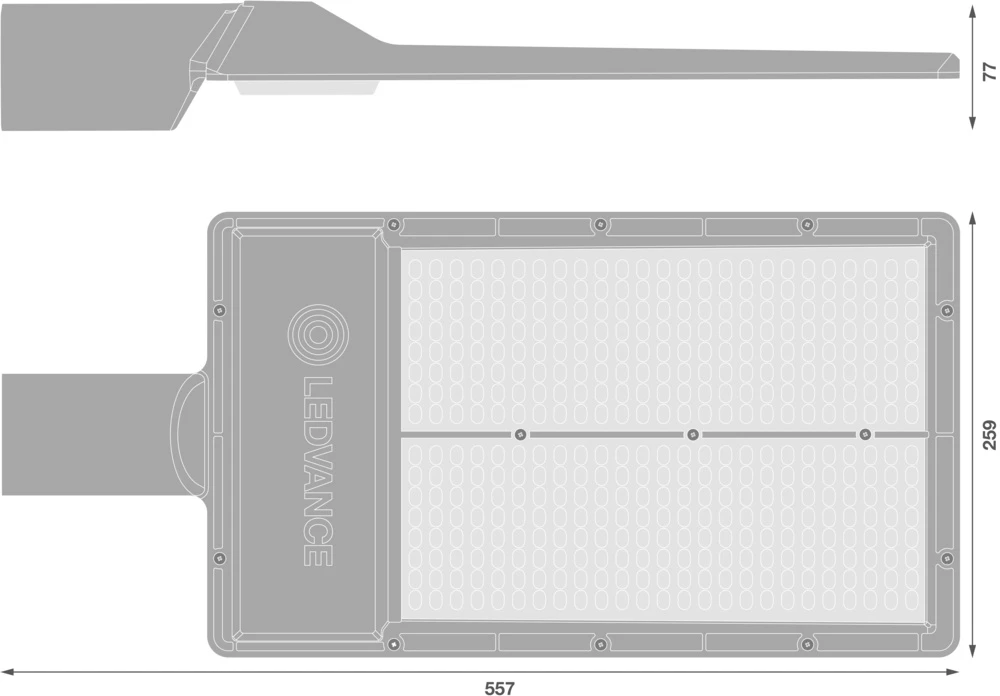 200W LED gatvės šviestuvas URBANLITE XL, pilkas, 3000K, 155° x 90°