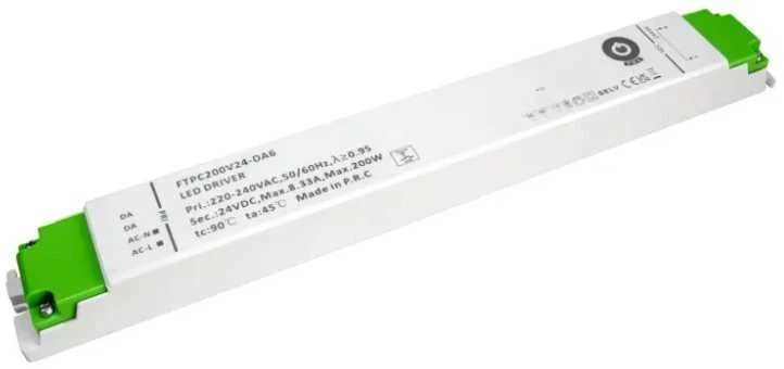 200W LED maitinimo šaltinis, 24V, 8,33A, DALI-2/PUSH