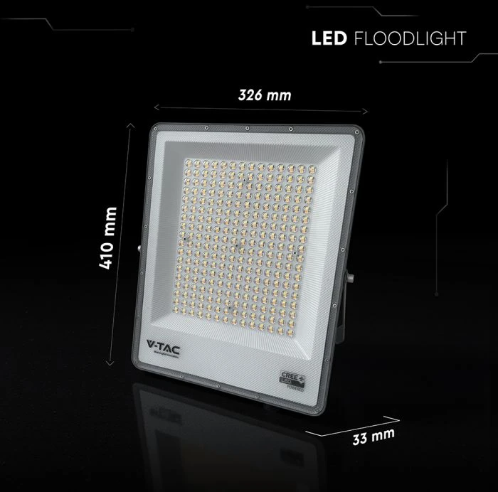 V-tac 200W LED prožektorius, juodas, 3000/4000/6500K, CREE LED chip