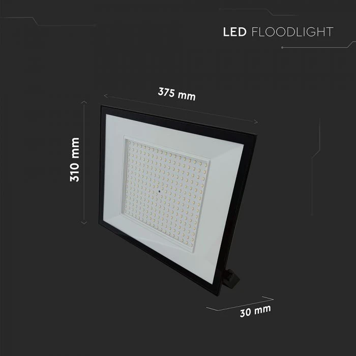 V-tac 200W LED prožektorius, juodas, 4000K